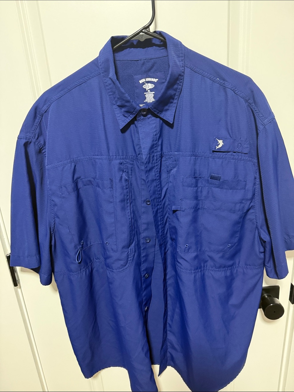 Reel Legends Short-Sleeve Shirt Jacket in Royal Blue